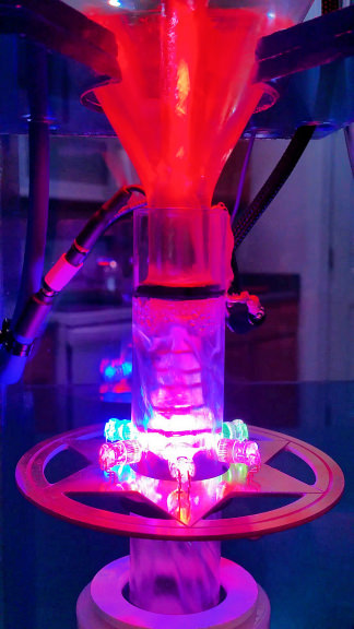 Shows Injector Assembly, Silver Wrapped Crystal and 6LED Earth Starr Assembly of the Quantum WoLF Water Structuring Device