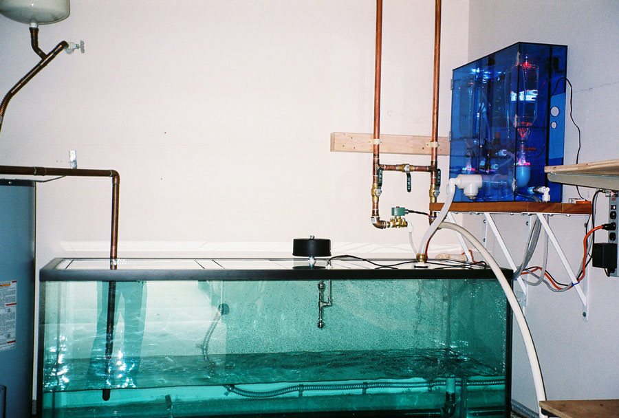 WoLF Installation in garage with aquarium as tank