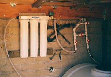 Plumbing and filtration ahead of WoLF Installation in shed